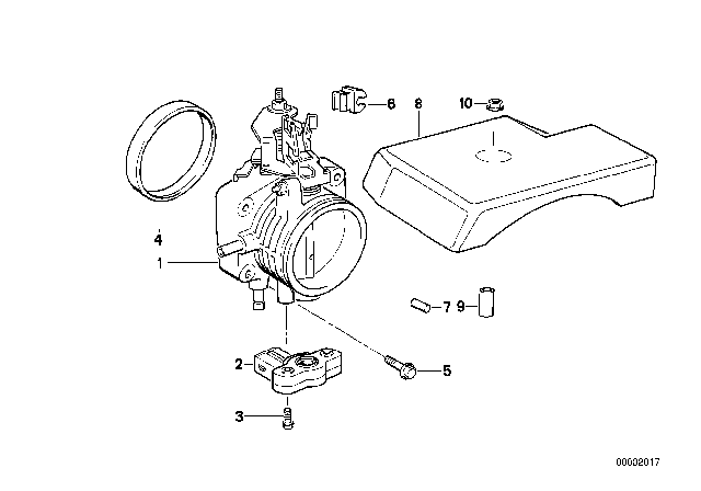 1991 BMW 525i Cover Diagram for 13541726530