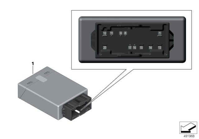 2020 BMW X5 Control Unit Anti-Slip Rail Diagram