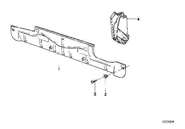 1985 BMW 524td Heater Closing Panel Diagram