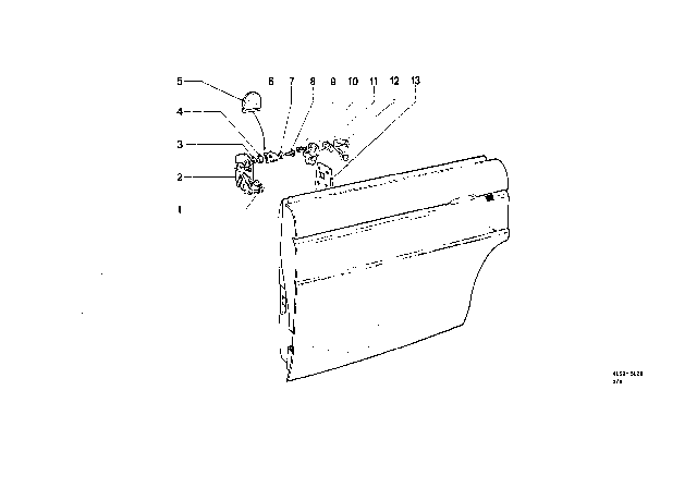 1969 BMW 2000 Rear Door - Hinge / Door Brake Diagram 3