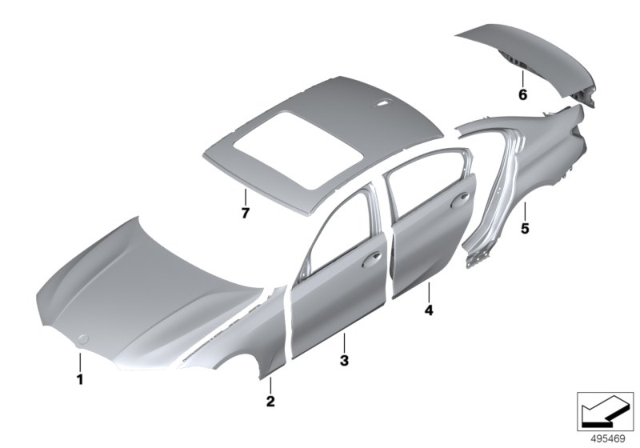 2020 BMW 330i xDrive ROOF COVER Diagram for 41007488124