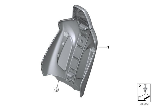 2019 BMW M4 Set, Front, Backrest Trims Diagram 1