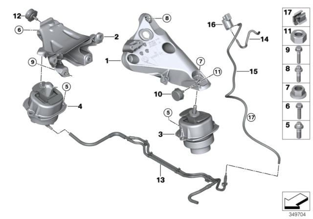 2016 BMW X5 Engine Mount Bracket Left Diagram for 22116882029