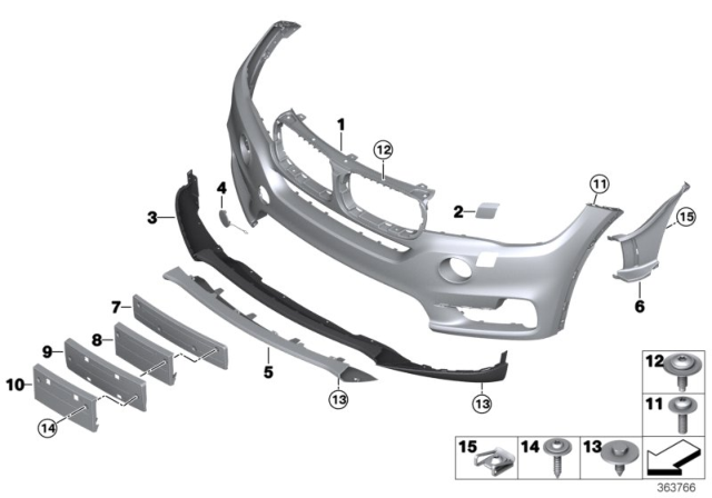 2017 BMW X5 Trim Panel Front With LED Front Fog Light Diagram