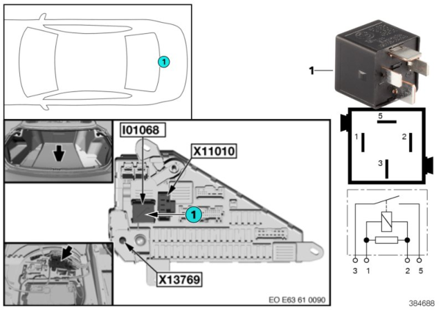 2009 BMW M6 Relay, Terminal Diagram 2