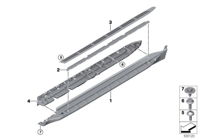 2020 BMW X6 SUPPORT, RUNNING BOARD, LEFT Diagram for 51777441075