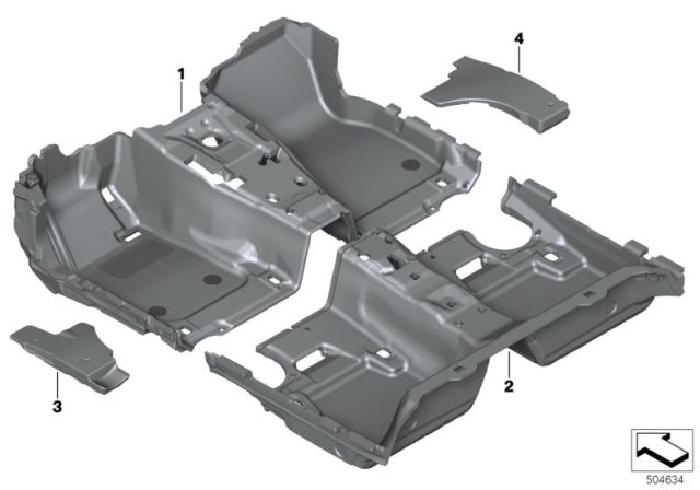 2020 BMW 330i xDrive FLOOR TRIM COVER, FRONT Diagram for 51478092737