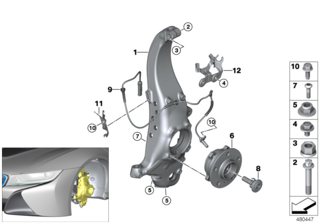 2014 BMW i8 Carrier / Wheel Bearing, Front Diagram