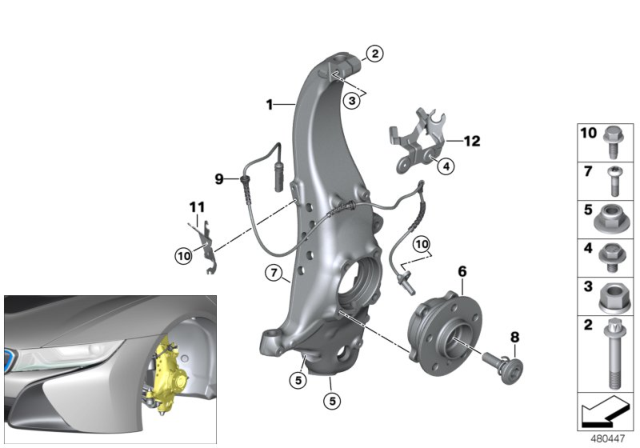 2020 BMW i8 Front Abs Wheel Speed Sensor Diagram for 34526855017