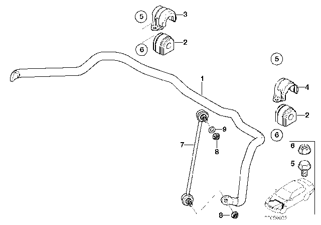 2006 BMW X5 Stabilizer, Front Diagram