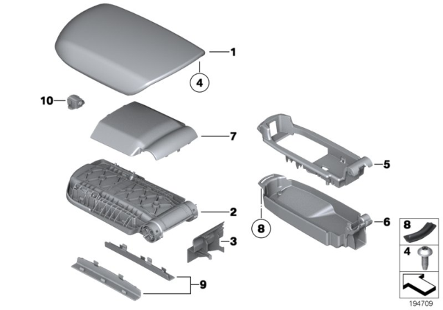 2014 BMW X1 Cover, Centre Arm Rest Diagram for 51162993644