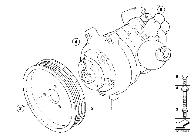 2005 BMW 525i Power Steering Pump Diagram 3
