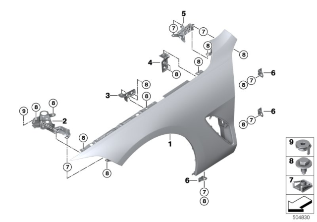 2020 BMW 840i Side Panel Bracket, Front Ri Diagram for 41358492952