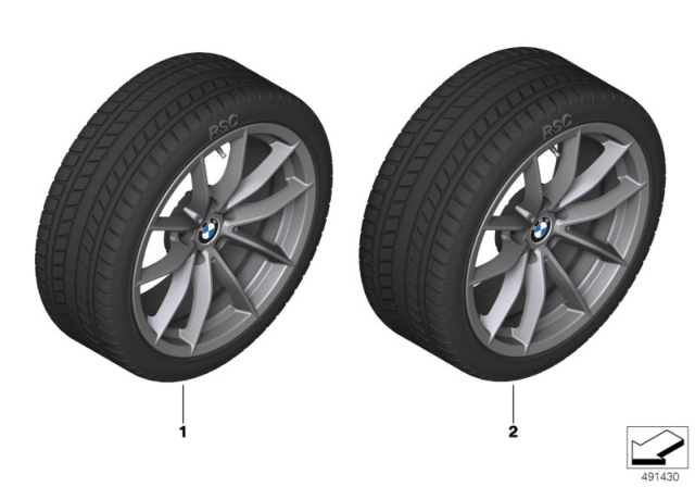 2020 BMW Z4 Winter Wheel With Tire V-Spoke Diagram