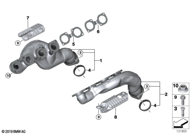 2005 BMW X5 Exhaust Manifold Diagram for 11627529486
