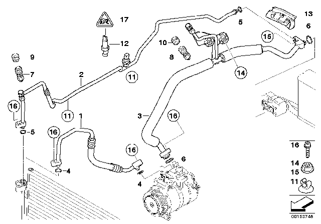 2004 BMW 530i Coolant Lines Diagram