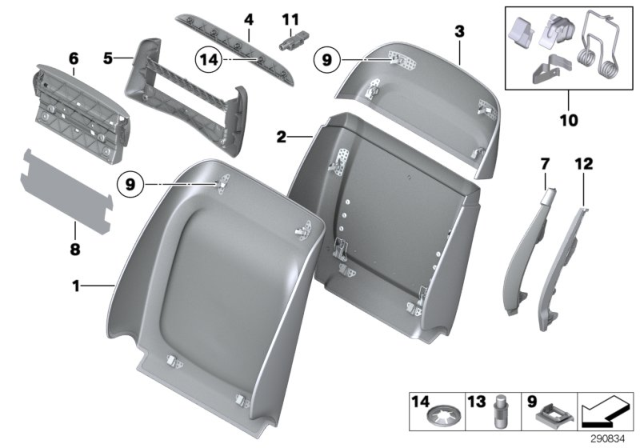 2011 BMW 760Li Rear Panel, Comfort Seat, Top Diagram for 52109173677