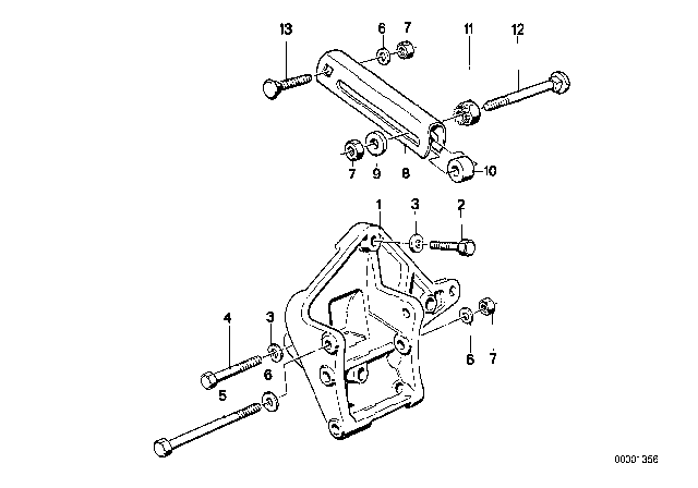 1986 BMW 524td Supporting Bracket Diagram for 12312242230