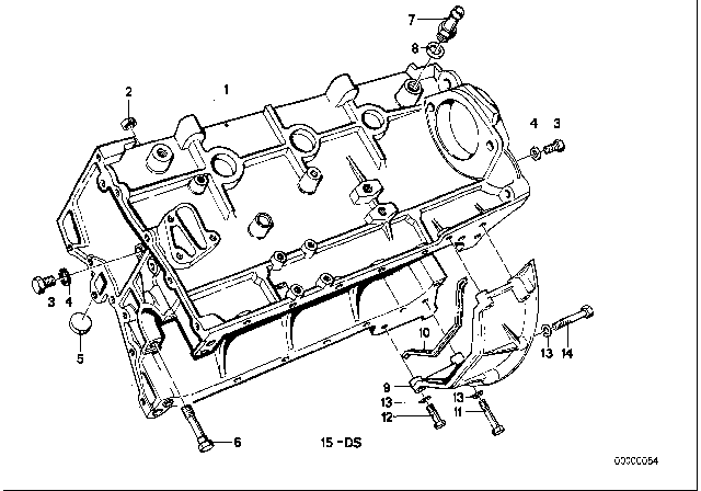 1985 BMW 318i Engine Block & Mounting Parts Diagram 1