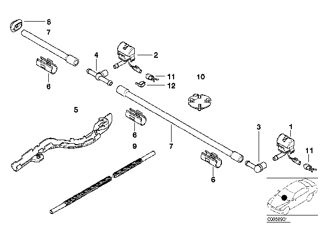 2015 BMW Z4 Single Parts For Windshield Cleaning Diagram