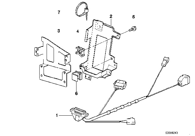 1998 BMW 740iL Bracket Transmitter-Receiver Diagram for 84138375114