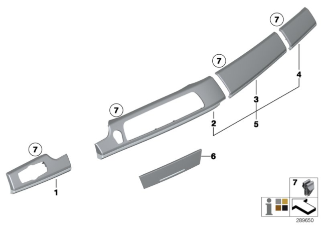 2015 BMW Alpina B7 Decorative Trims, Instrument Panel Diagram 2