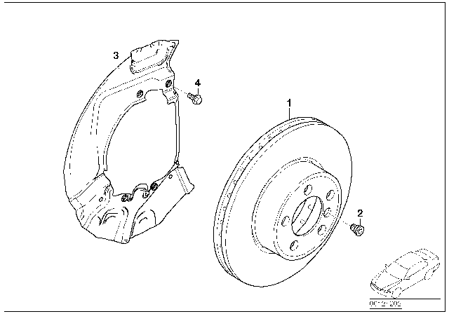 2009 BMW 535i xDrive Front Brake / Brake Disc Diagram