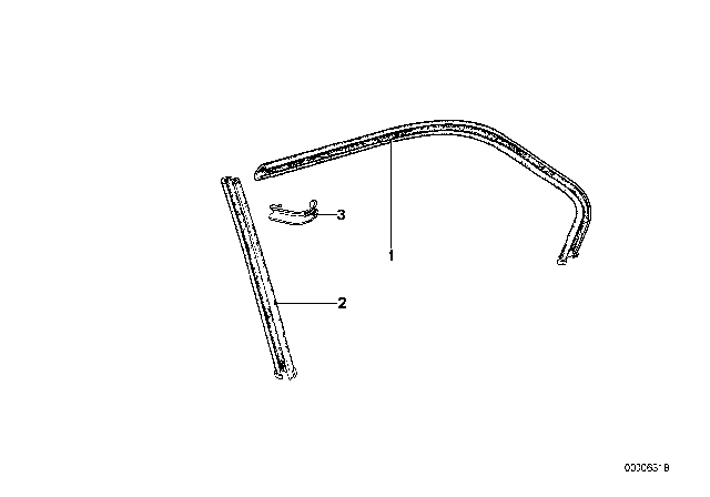 1980 BMW 733i Moulding Window Frame Diagram 4