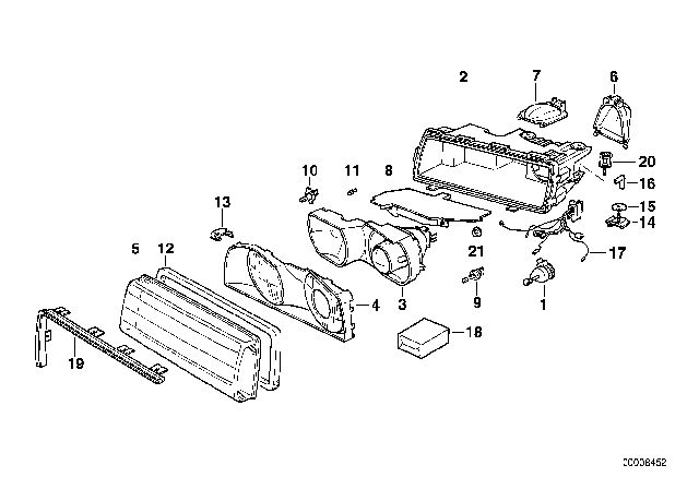 1996 BMW 750iL Single Components For Headlight Diagram 1