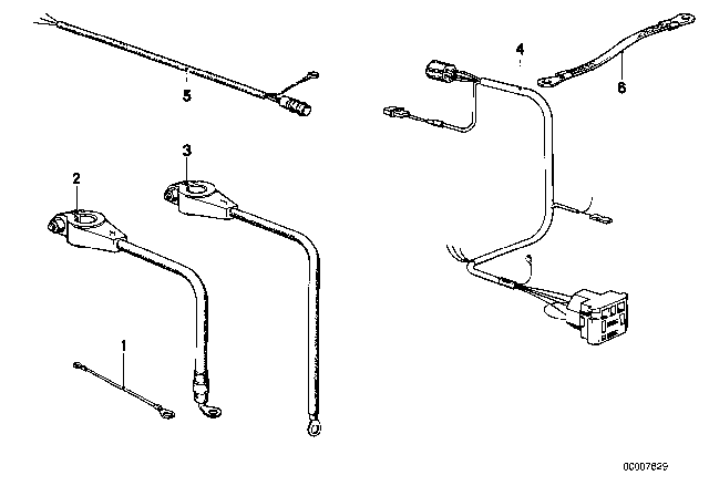 1979 BMW 320i Plus Pole Battery Cable Diagram for 12421277510