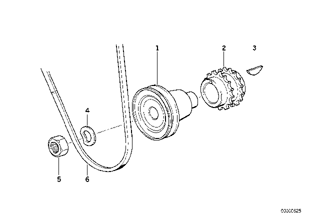 1985 BMW 318i Fan Belt Drive Diagram