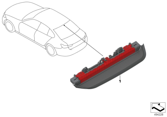 2019 BMW 330i xDrive THIRD STOPLAMP Diagram for 63257420462