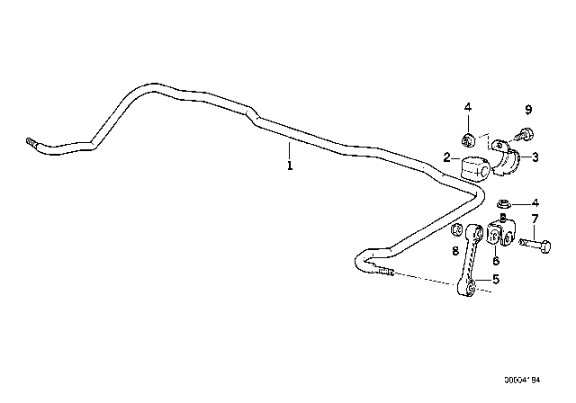 1997 BMW M3 Stabilizer, Rear Diagram