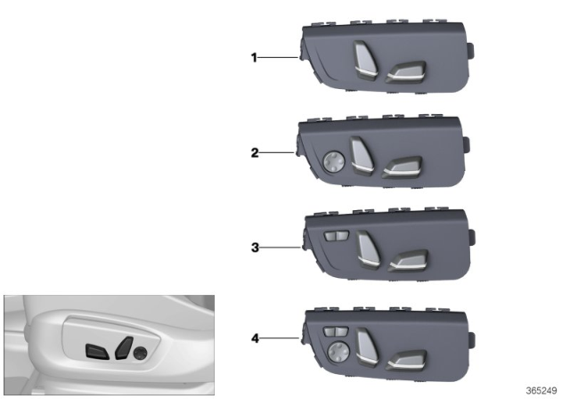 2018 BMW X4 Seat Adjustment Switch Diagram 2