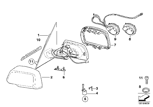 2009 BMW X3 Mirror Frame Left Diagram for 51163417703