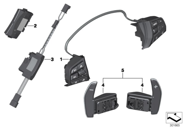 2013 BMW M5 Steering Wheel Electronics Control Unit Diagram for 61317848639