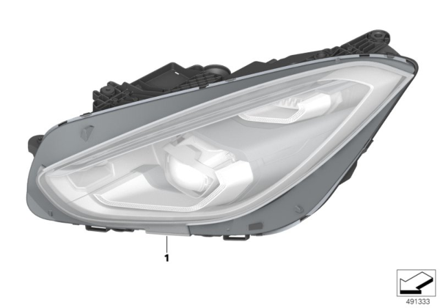 2020 BMW Z4 HEADLIGHT, LED, AHL, HIGH, R Diagram for 63119498480