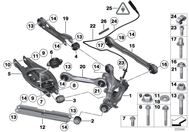 2014 BMW X1 Rear Abs Wheel Speed Sensor Diagram for 34526789111