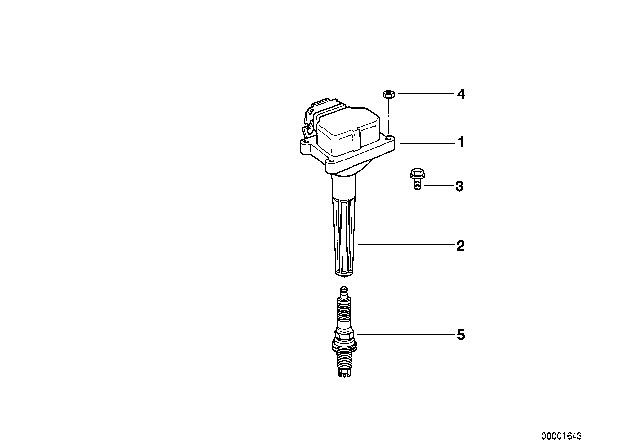 2002 BMW 540i Ignition Coil / Spark Plug Connector / Spark Plug Diagram