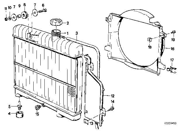 1985 BMW 318i Oil Cooling Pipe Diagram for 17221177812