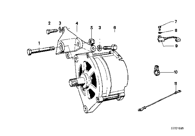 1980 BMW 528i Earth Cable Diagram for 12521285011