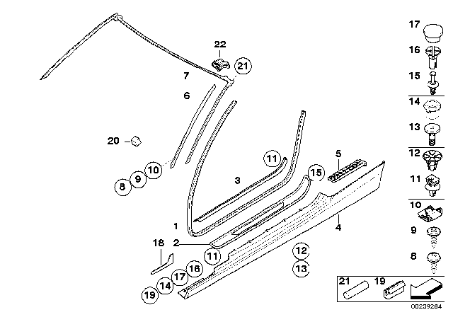 2013 BMW 328i Mucket / Trim, Entrance Diagram