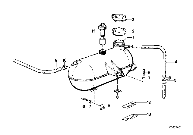 1980 BMW 633CSi Expansion Tank Diagram 1