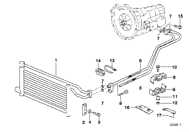 2000 BMW 528i Transmission Oil Cooling Diagram