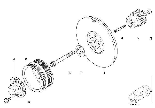 2001 BMW M3 Belt Drive-Vibration Damper Diagram