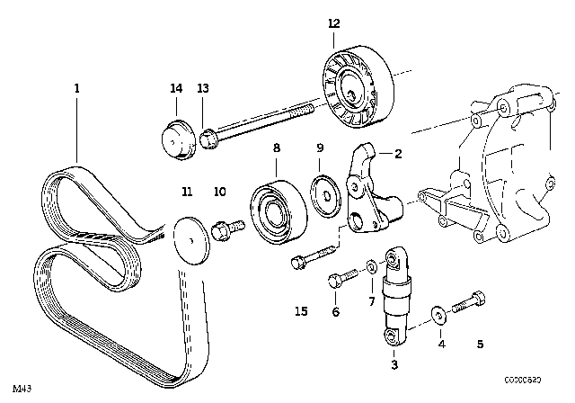 1996 BMW 318i Hex Bolt With Washer Diagram for 07119912954