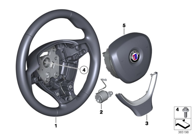 2016 BMW Alpina B6 xDrive Gran Coupe Sports Steering Wheel Diagram for 32307988549
