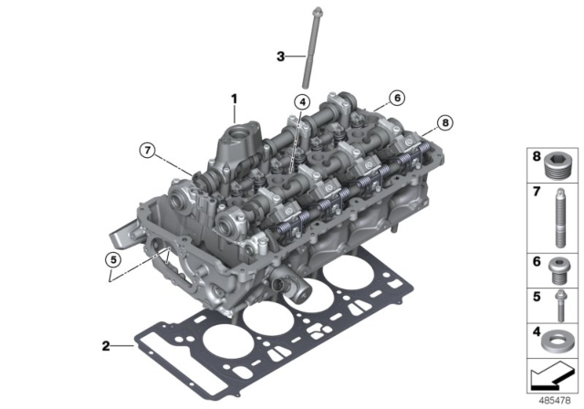 2018 BMW M5 CYLINDER HEAD GASKET Diagram for 11127853635