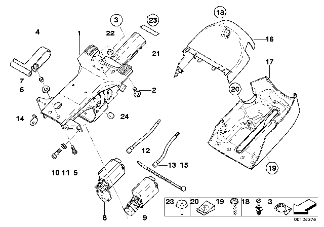 2001 BMW X5 Steering Column Bracket Diagram for 32301096937