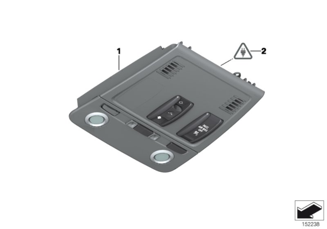 2010 BMW 328i xDrive Switch Unit Roof Diagram for 61319225490